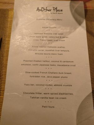 Menu photo 1 Another Place By David Myers Hong Kong, HK Menu photo 1 Another Place By David Myers Hong Kong, HK