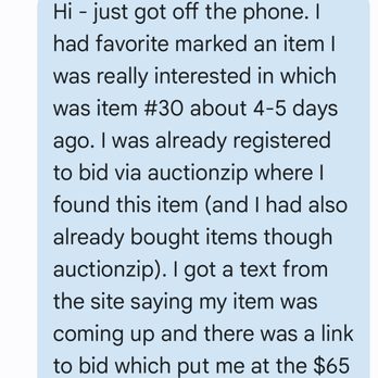 Clark's Auction Company - First text sent after call - I was told to "text" my issues. - Auction Houses Near Me - Scotts Valley, California Clark's Auction Company - First text sent after call - I was told to "text" my issues. - Auction Houses Near Me - Scotts Valley, California