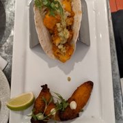 Photo of Bar Bombón - Philadelphia, PA, United States. Lunch Combo: Sweet Plantains (side) + Buffalo Cauliflower Taco (classic)