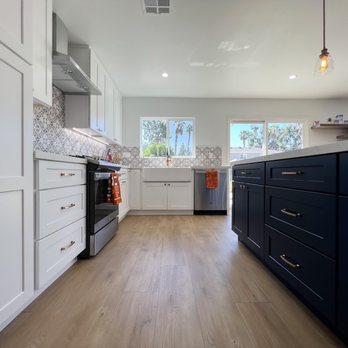 Go Home Builders - We added a blue island to break up all the white - General Contractors Near Me - Altadena, California Go Home Builders - We added a blue island to break up all the white - General Contractors Near Me - Altadena, California