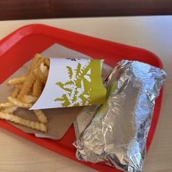 Chicken burrito, Crinkle Cut Fries