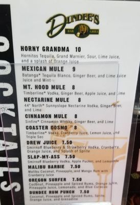 Menu photo 8 Dundee's Bar and Grill Seaside, OR