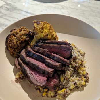 Flower Child - Back here again in a 3 days. This is the corn, cauliflower and the steak. Yummy! - Salad Near Me - Addison, Texas