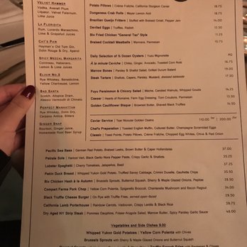 BIX - Menu - American Near Me - San Francisco, California BIX - Menu - American Near Me - San Francisco, California