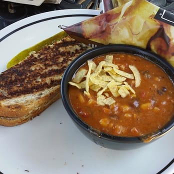 Corner Bakery Cafe - Half-and-half, chicken tortilla soup and California Grille Panini sandwich - Sandwiches Near Me - Schaumburg, Illinois
