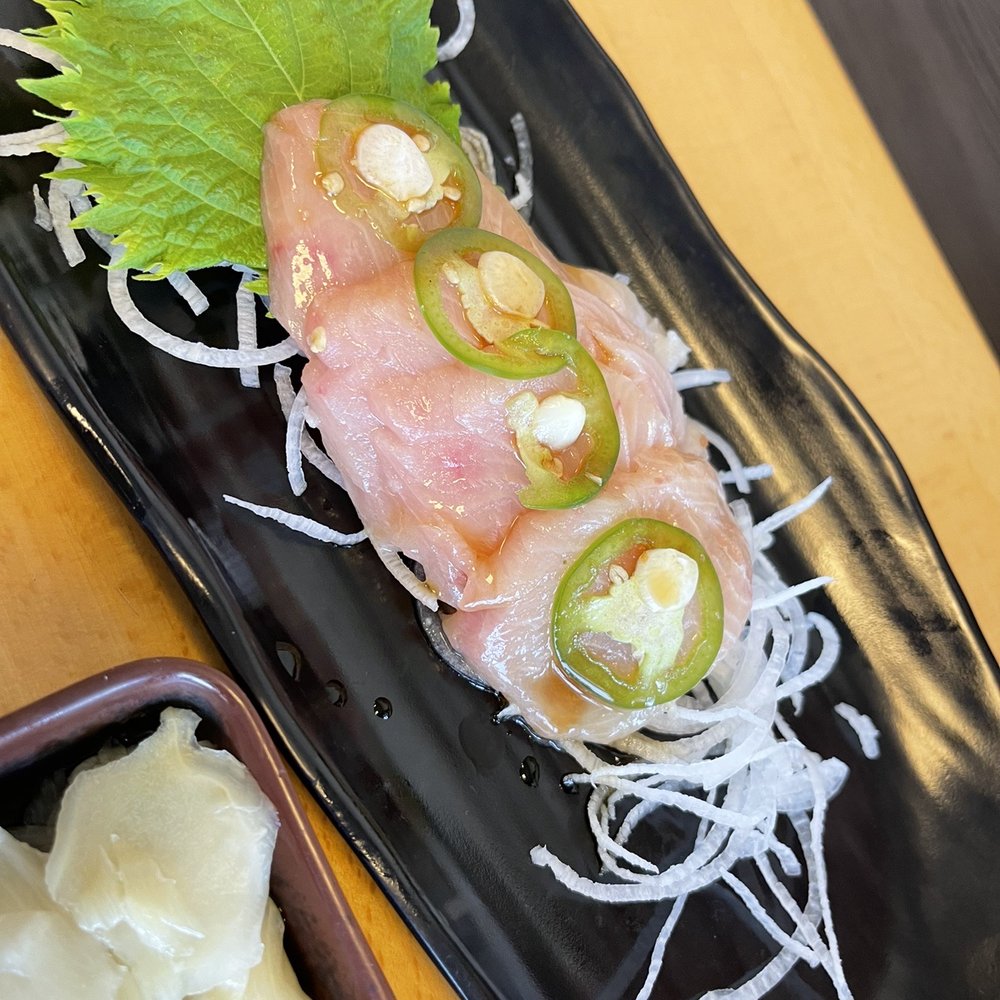 39 Degrees - Yellowtail Sashimi with Jalapeno - Japanese Near Me - Long Beach, California 39 Degrees - Yellowtail Sashimi with Jalapeno - Japanese Near Me - Long Beach, California