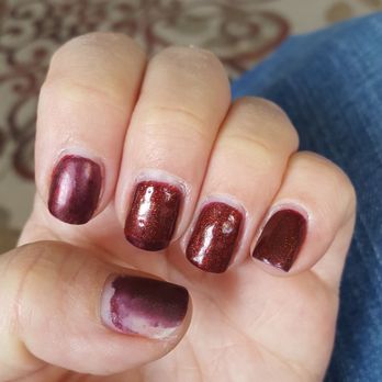 Fancy Nails - Old male manicurest did a horrible job. Not enough of first color to do 2 layers so added a different shade that is now pealing off. - Nail Salons Near Me - Hanford, California Fancy Nails - Old male manicurest did a horrible job. Not enough of first color to do 2 layers so added a different shade that is now pealing off. - Nail Salons Near Me - Hanford, California