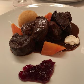 Wallsé - Venison Ragout (Semolina Dumpling, Carrots) - Austrian Near Me - New York, New York Wallsé - Venison Ragout (Semolina Dumpling, Carrots) - Austrian Near Me - New York, New York