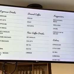 Made Market - The coffee menu in the Made Market