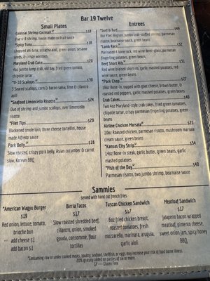 Menu photo 2 Bar 19 Twelve North Myrtle Beach, SC Menu photo 2 Bar 19 Twelve North Myrtle Beach, SC