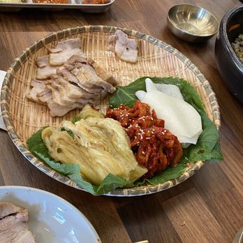 Master Oh's - A pork wrap! Wrap in cabbage, Korean radishes, and spicy veggies - Seafood Near Me - Santa Clara, California