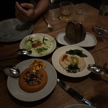 Aziza - trio of spreads - Moroccan Near Me - San Francisco, California Aziza - trio of spreads - Moroccan Near Me - San Francisco, California