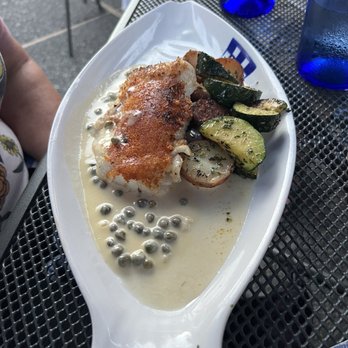 Duke's Seafood - Halibut with capers - Seafood Near Me - Seattle, Washington
