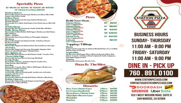 Menu photo 5 Station Pizza San Marcos, CA Menu photo 5 Station Pizza San Marcos, CA