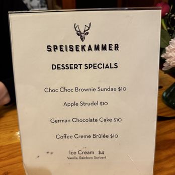 Speisekammer - Dessert menu - German Near Me - Alameda, California