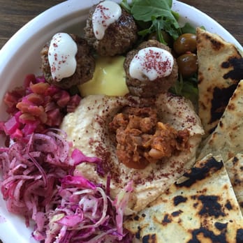 Dune - Hummus and lamb plate - Falafel Near Me - Los Angeles, California