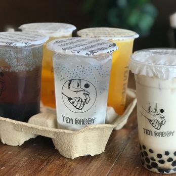 Tea Daddy - Our favorite place we ordered  Coconut drink  Wintermelon  Peach orange lemongrass  And jasmine milk tea  Everything is so good. - Bubble Tea Near Me - Garland, Texas