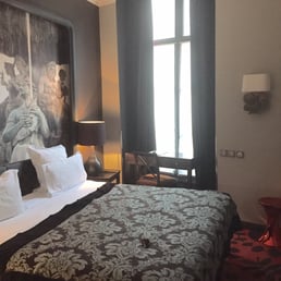Our room, awesome decor, but very tiny.