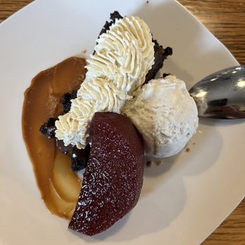 Pickle and Ash - Chocolate Hazelnut & espresso tart with vanilla bean gelato & pear. - Gastropubs Near Me - Stuart, Virginia Pickle and Ash - Chocolate Hazelnut & espresso tart with vanilla bean gelato & pear. - Gastropubs Near Me - Stuart, Virginia