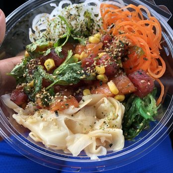 Think Poke - Build your own regular sized bowl - brown rice, tuna, salmon & toppings - Poke Near Me - Fort Walton Beach, Florida Think Poke - Build your own regular sized bowl - brown rice, tuna, salmon & toppings - Poke Near Me - Fort Walton Beach, Florida