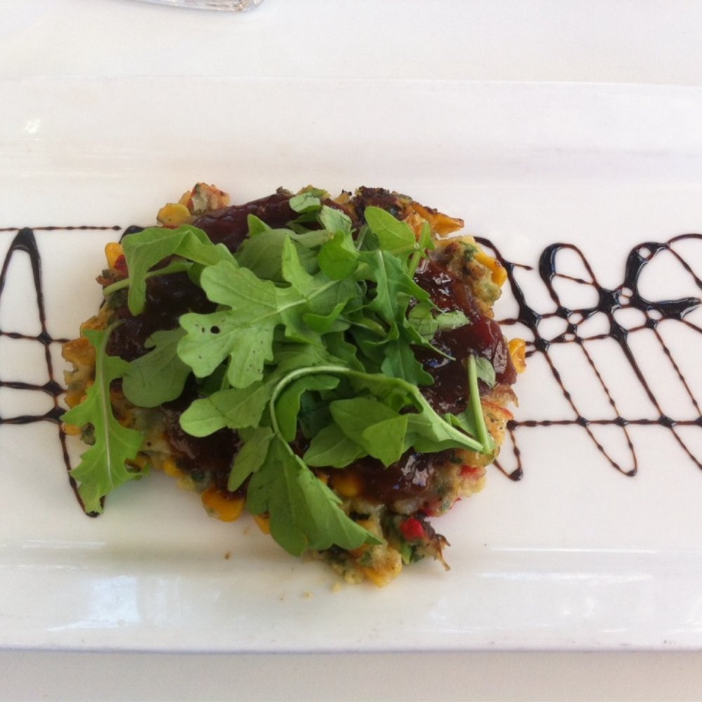 Lolas Restaurant - Corn fritter with rocket - Fish & Chips Near Me - Broadbeach, QLD Lolas Restaurant - Corn fritter with rocket - Fish & Chips Near Me - Broadbeach, QLD