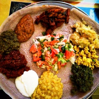 Lucy Ethiopian Restaurant - the vegetarian platter - Ethiopian Near Me - Silver Spring, Maryland