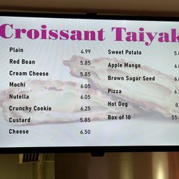 Croissant Taiyaki Menu (2024) Croissant Taiyaki Menu (2024)