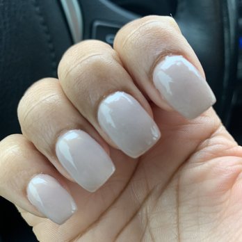 Modish Nail Spa - The first finished product- thick chiclet nails. I asked for coffin but not too pointy and got some very square nails - Nail Salons Near Me - Charlotte, North Carolina