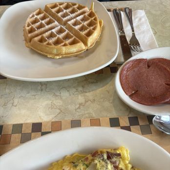 Ponzio's - Traditional Belgian Waffle with Breakfast Meat - Bakeries Near Me - Cherry Hill, New Jersey