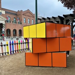 Historic Downtown - At toyland - oversized Rubik's cube