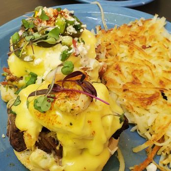 The Breakfast Club at Midtown - Midtown Duo Benedict with a side of bacon - Breakfast & Brunch Near Me - Lafayette, California The Breakfast Club at Midtown - Midtown Duo Benedict with a side of bacon - Breakfast & Brunch Near Me - Lafayette, California