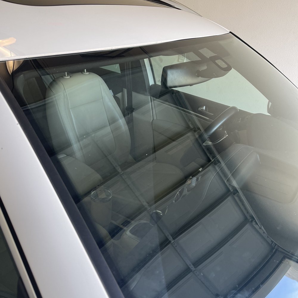 You can still see the dirt around the window where the windshield wipers normally run You can still see the dirt around the window where the windshield wipers normally run