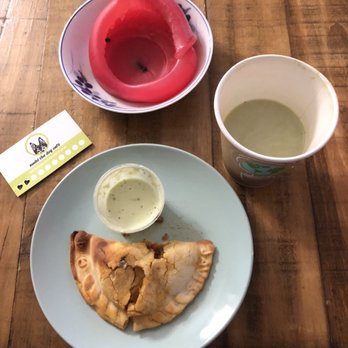 Cafe Xochi - Matcha latte w/whole milk, Javi's empanada carne (beef) filling - Cafes Near Me - Oakland, California Cafe Xochi - Matcha latte w/whole milk, Javi's empanada carne (beef) filling - Cafes Near Me - Oakland, California