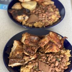 Pollo Regio - Both plates together is included with the #1: Whole Grilled Chicken Large Charro Beans Large Rice Flour Tortilla 5 pcs Pico de Gallo