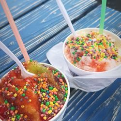 Wild West Shave Ice - Small - mango, pineapple, and lime with chamoy, tajin, and nerds!!