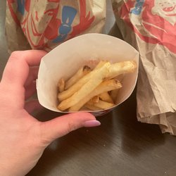 Wendy's - A small frie in a medium container 