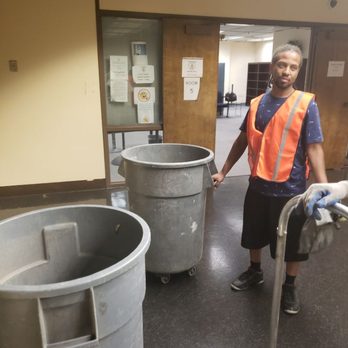 Junkout Junk Removal - Going back down the elevator for another load at the Stockton Probation Department - Junk Removal & Hauling Near Me