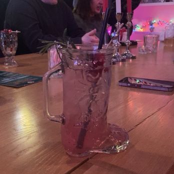 Blind Tiger - Cute boot mug and cranberry cocktail! - Kombucha Near Me - Denver, Colorado