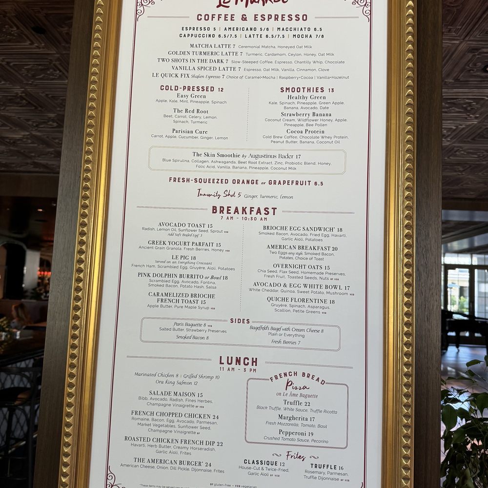 Le Ame - Breakfast menu in the Lobby - Steakhouses Near Me - Phoenix, Arizona Le Ame - Breakfast menu in the Lobby - Steakhouses Near Me - Phoenix, Arizona
