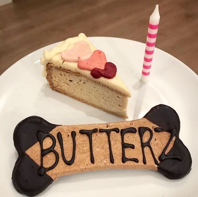 three dog bakery cake