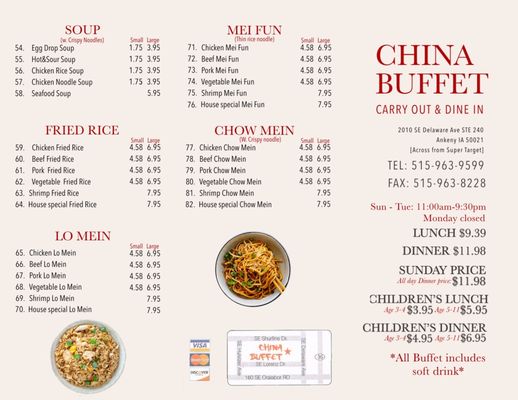 Menu photo 1 China Buffet Ankeny, IA