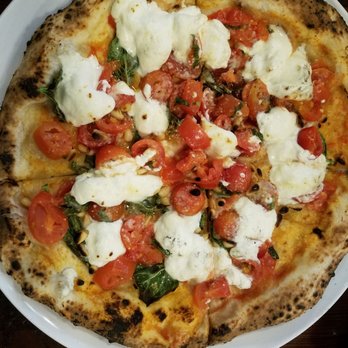 Pupatella - Burrata pizza, no sauce, cherry tomatoes, toasted pine nuts - Pizza Near Me - Arlington, Virginia