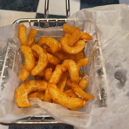 Curly fries. I stared eating before I took the picture.