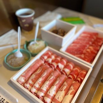 Chong Qing Wharf - a variety of meats and condiments - Hot Pot Near Me - Brooklyn, New York