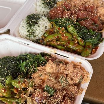 Jus' Poke - my bf first time trying :P - Hawaiian Near Me - Redondo Beach, California