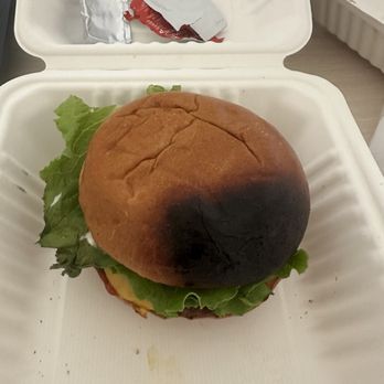 Crazee Burger - Second visit and they decided a bun burned this badly was okay to serve. - Burgers Near Me - San Diego, California Crazee Burger - Second visit and they decided a bun burned this badly was okay to serve. - Burgers Near Me - San Diego, California