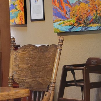 Cafe Abiquiu - Some of the colorful paintings on display - Mexican Near Me - Abiquiu, New Mexico