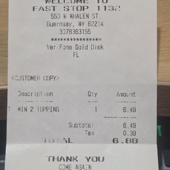 Sinclair - Paid for Godfather's Pizza at the Fast Stop Counter inside the Sinclair Gas Station  06-29-2026 - Gas Stations Near Me - Guernsey, Wyoming