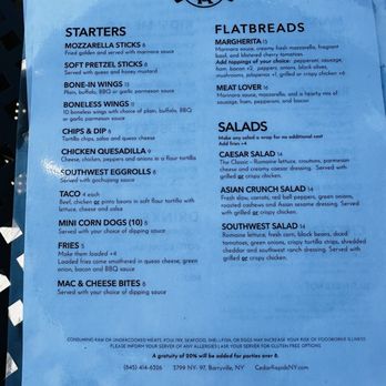 Cedar Rapids Bar & Restaurant - Menu - New American Near Me - Barryville, New York
