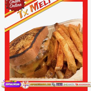 Oops All Vegan - a picture of a sandwich and french fries - Food Trucks Near Me - Jackson, Mississippi